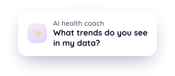 AI health coach prompt asking: What trends do you see in my data?