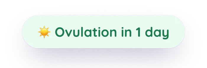 Prediction pill reading: ovulation in 1 day
