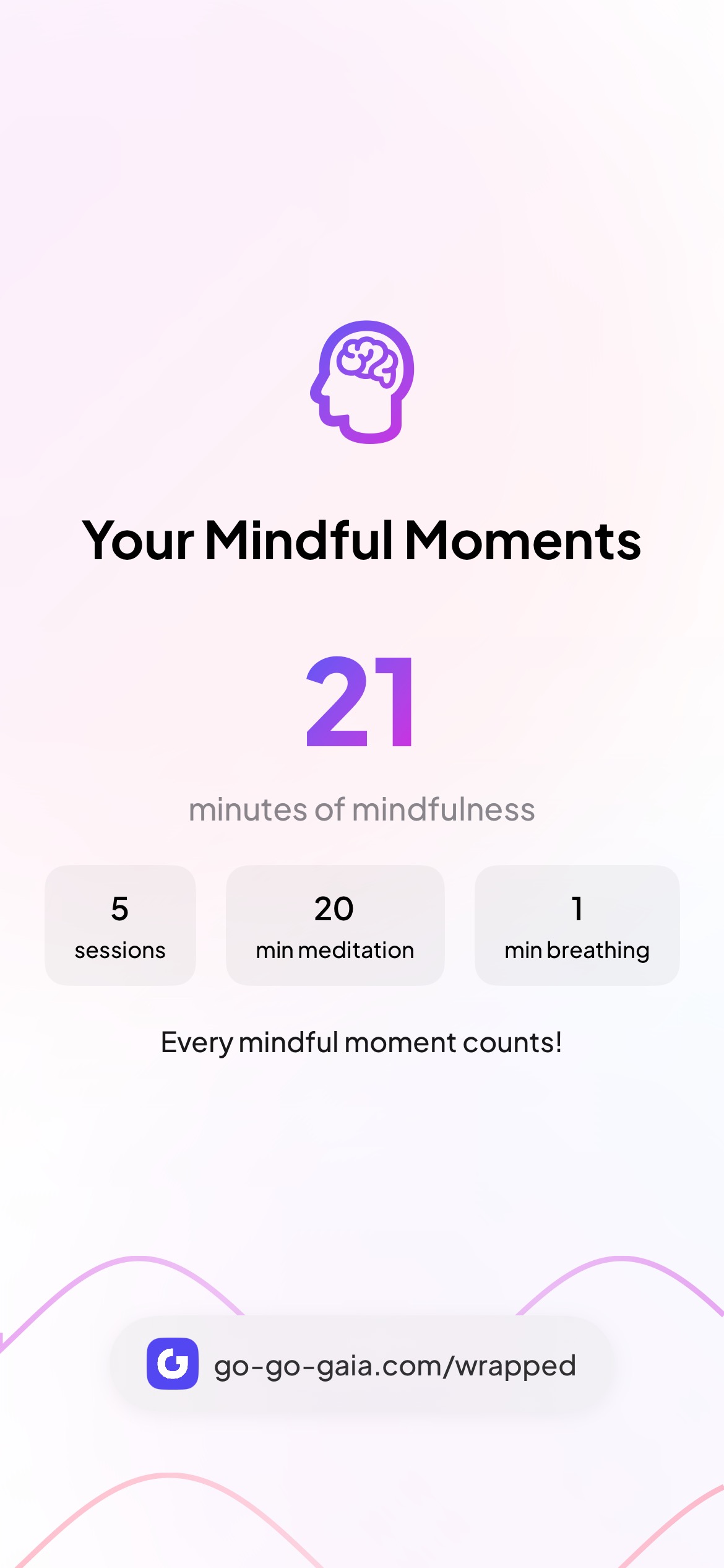 Your Mindful Moments - meditation and breathing stats